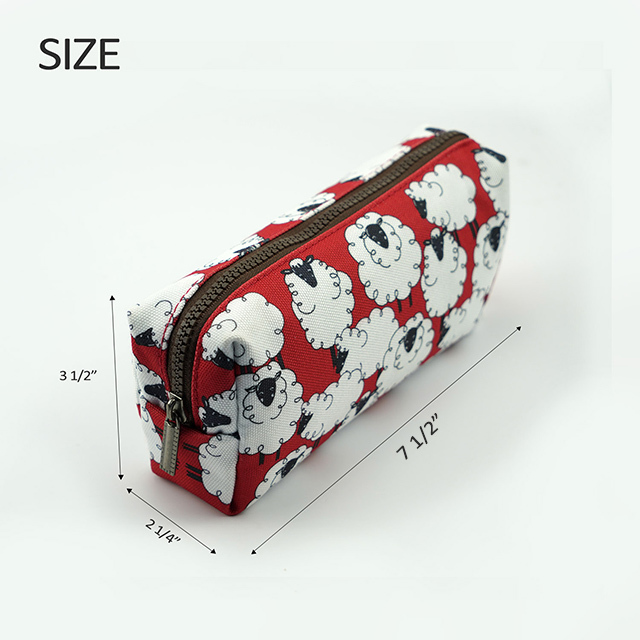 Sheep Canvas Pencil Case Kawaii Pen Bag Pouch Stationary Case Makeup Cosmetic Bag Gadget Box(Sheep)