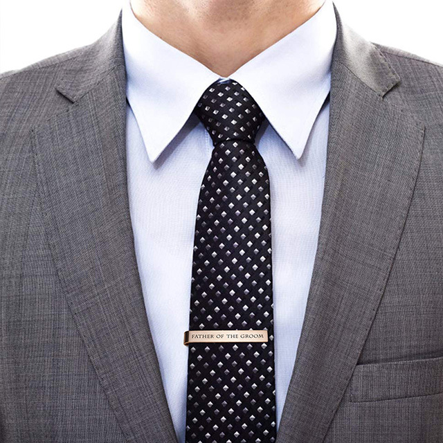LParkin Father of The Groom Gifts Wedding Tie Clips Gifts for Groomsmen from The Bride Stainless Steel Tie Bars