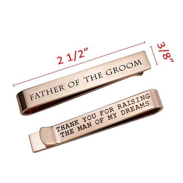 LParkin Father of The Groom Gifts Wedding Tie Clips Gifts for Groomsmen from The Bride Stainless Steel Tie Bars