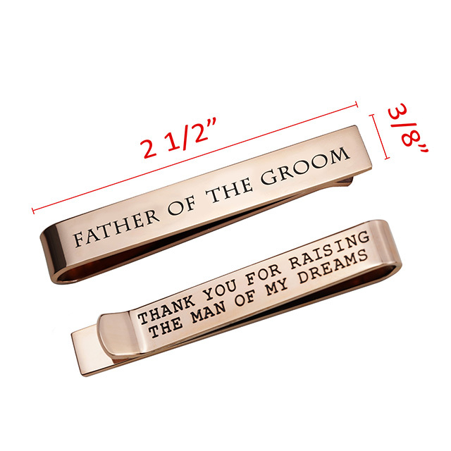 LParkin Father of The Groom Gifts Wedding Tie Clips Gifts for Groomsmen from The Bride Stainless Steel Tie Bars