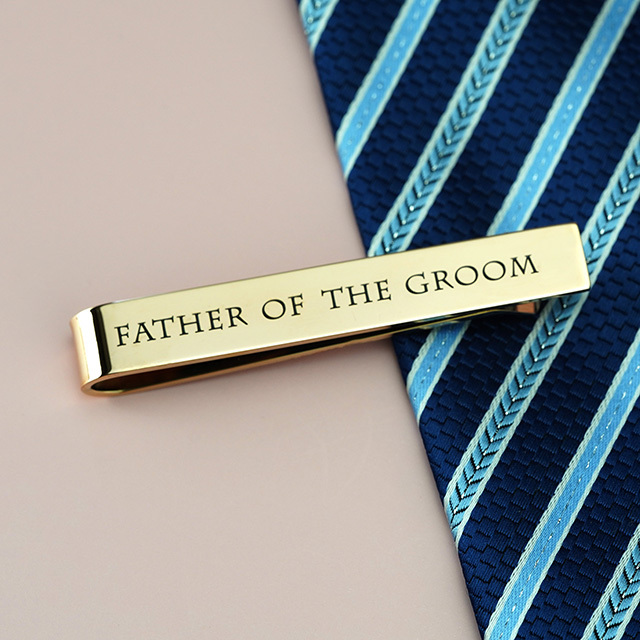 LParkin Father of The Groom Gifts Wedding Tie Clips Gifts for Groomsmen from The Bride Stainless Steel Tie Bars