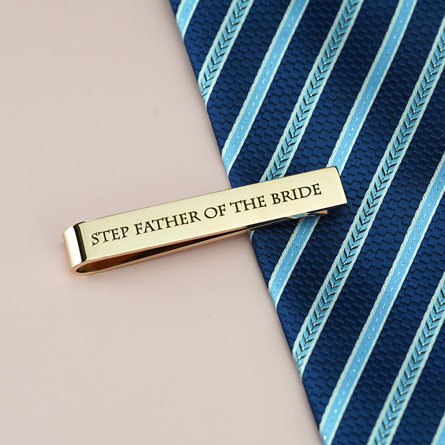 LParkin Step Father of The Bride Gifts Wedding Tie Clips Gifts for Groomsmen from The Bride Stainless Steel Tie Bars