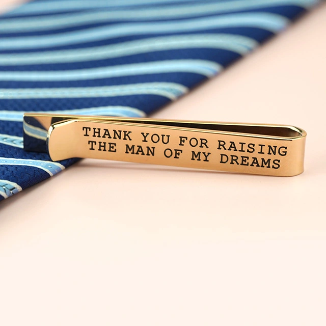 LParkin Father of The Groom Gifts Wedding Tie Clips Gifts for Groomsmen from The Bride Stainless Steel Tie Bars