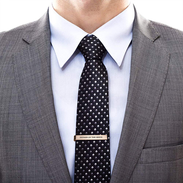 LParkin Father of The Bride Gifts Wedding Tie Clips Gifts for Groomsmen from The Bride Stainless Steel Tie Bars