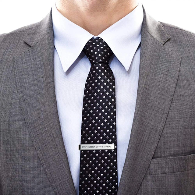 LParkin Father of The Bride Gifts Gifts Wedding Tie Clips Gifts for Groomsmen from The Bride Stainless Steel Tie Bars
