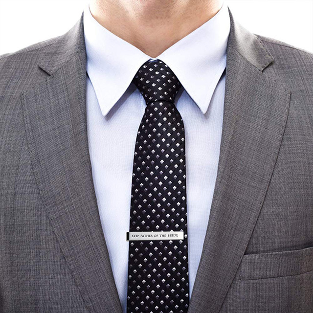 LParkin Father of The Bride Gifts Gifts Wedding Tie Clips Gifts for Groomsmen from The Bride Stainless Steel Tie Bars