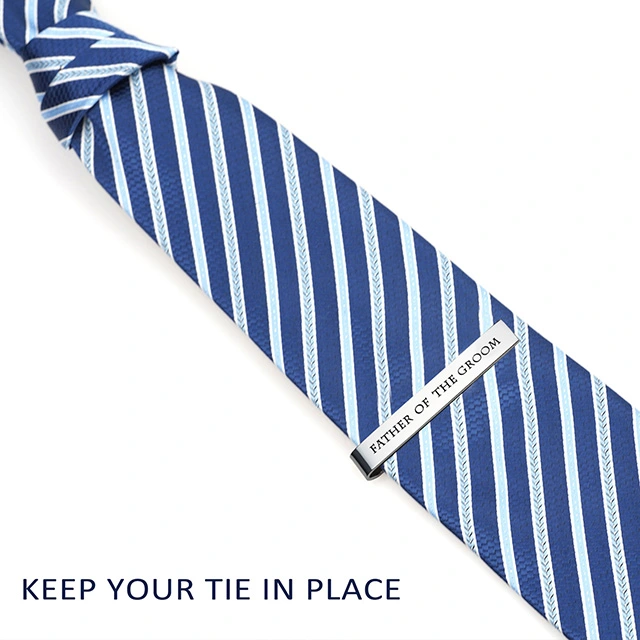 LParkin Father of The Groom Gifts Wedding Tie Clips Gifts for Groomsmen from The Bride Stainless Steel Tie Bars