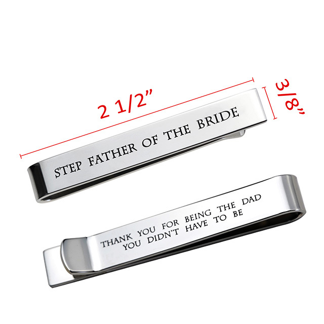 LParkin Father of The Bride Gifts Gifts Wedding Tie Clips Gifts for Groomsmen from The Bride Stainless Steel Tie Bars