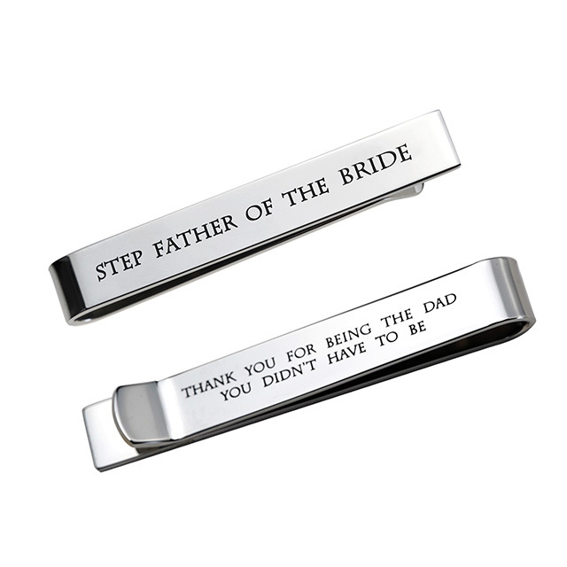 LParkin Father of The Bride Gifts Gifts Wedding Tie Clips Gifts for Groomsmen from The Bride Stainless Steel Tie Bars