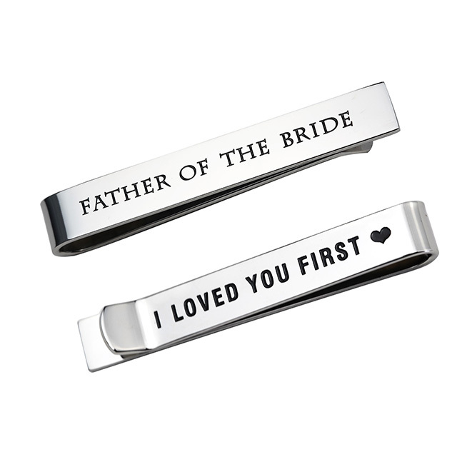 LParkin Father of The Bride Gifts Wedding Tie Clips Gifts for Groomsmen from The Bride Stainless Steel Tie Bars