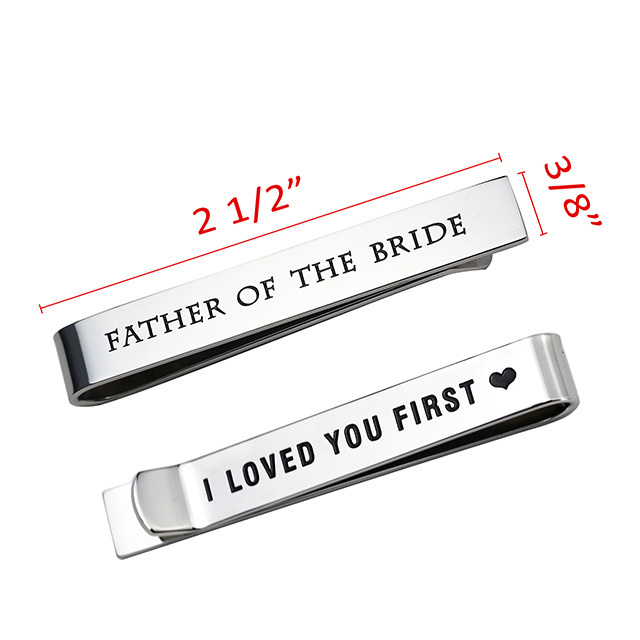 LParkin Father of The Bride Gifts Wedding Tie Clips Gifts for Groomsmen from The Bride Stainless Steel Tie Bars