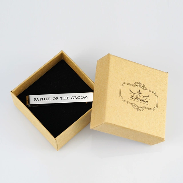 LParkin Father of The Groom Gifts Wedding Tie Clips Gifts for Groomsmen from The Bride Stainless Steel Tie Bars