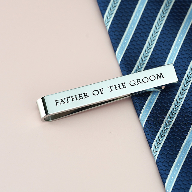 LParkin Father of The Groom Gifts Wedding Tie Clips Gifts for Groomsmen from The Bride Stainless Steel Tie Bars