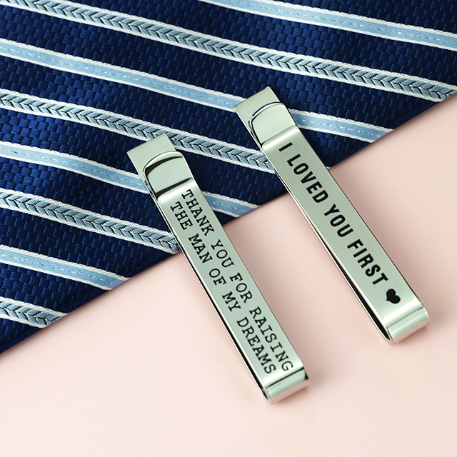 LParkin Father of The Groom Gifts Father of The Bride Gifts Wedding Tie Clips Gifts for Groomsmen from The Bride Stainless Steel Tie Bars