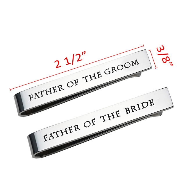 LParkin Father of The Groom Gifts Father of The Bride Gifts Wedding Tie Clips Gifts for Groomsmen from The Bride Stainless Steel Tie Bars