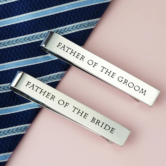 LParkin Father of The Groom Gifts Father of The Bride Gifts Wedding Tie Clips Gifts for Groomsmen from The Bride Stainless Steel Tie Bars