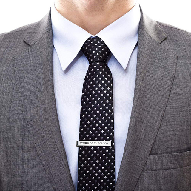 LParkin Father of The Groom Gifts Father of The Bride Gifts Wedding Tie Clips Gifts for Groomsmen from The Bride Stainless Steel Tie Bars