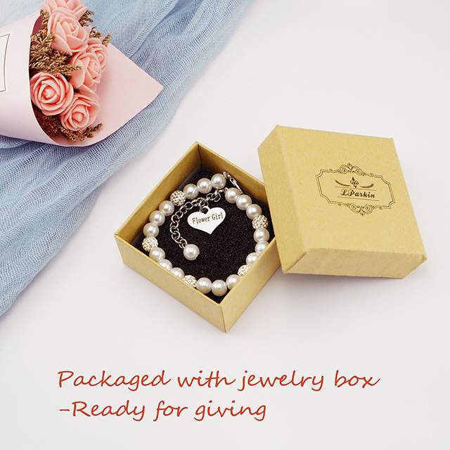 LParkin Flower Girl Bracelet Flowergirl Pearl Bracelet Flowergirl Gift Jewelry