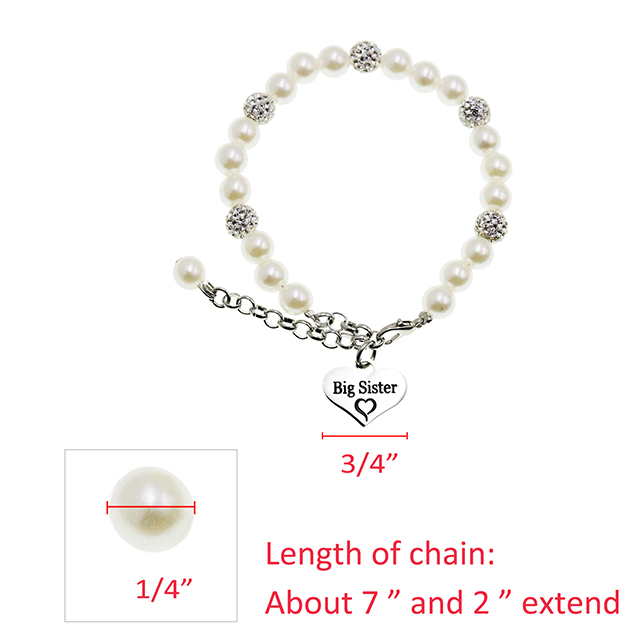 Big Sister Bracelet Sister Bracelets Gift Pearl Jewelry (Big Sister)