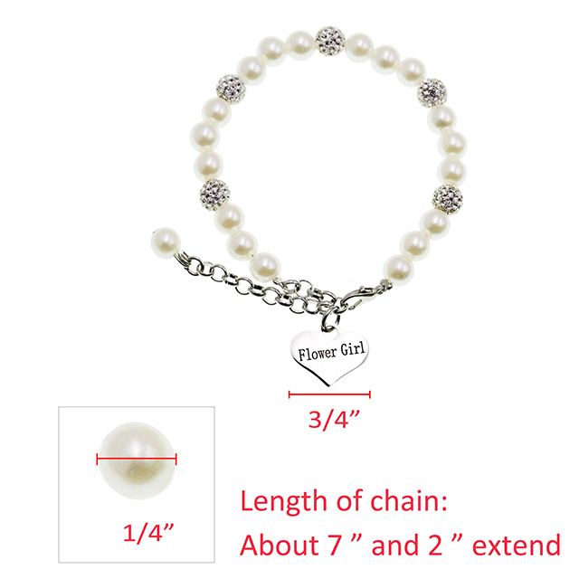 LParkin Flower Girl Bracelet Flowergirl Pearl Bracelet Flowergirl Gift Jewelry