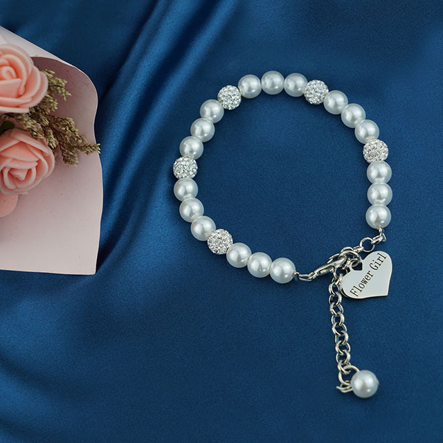LParkin Flower Girl Bracelet Flowergirl Pearl Bracelet Flowergirl Gift Jewelry