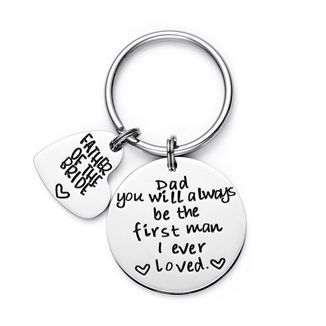 LParkin Father of The Bride Keyring Dad You Will Always Be The First Man I Ever Loved Father of The Bride Gift Wedding Gift