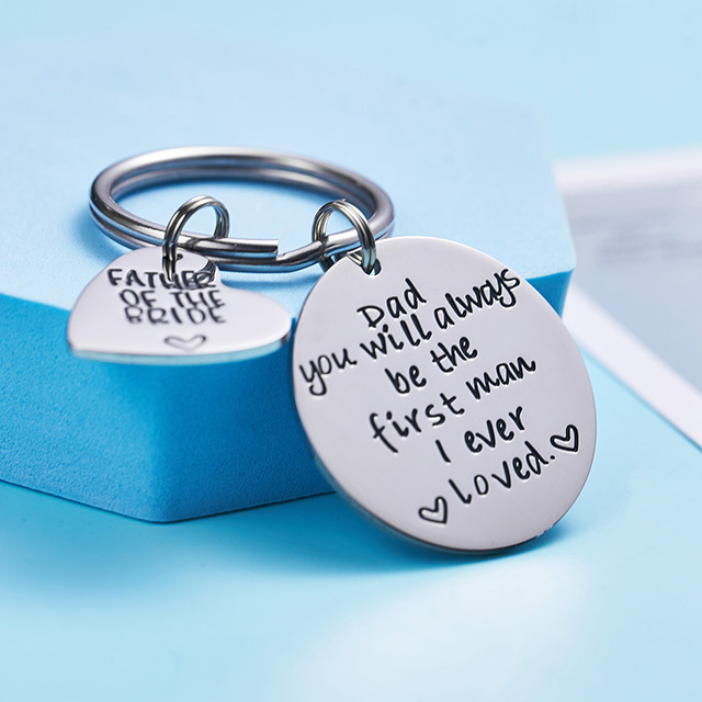 LParkin Father of The Bride Keyring Dad You Will Always Be The First Man I Ever Loved Father of The Bride Gift Wedding Gift