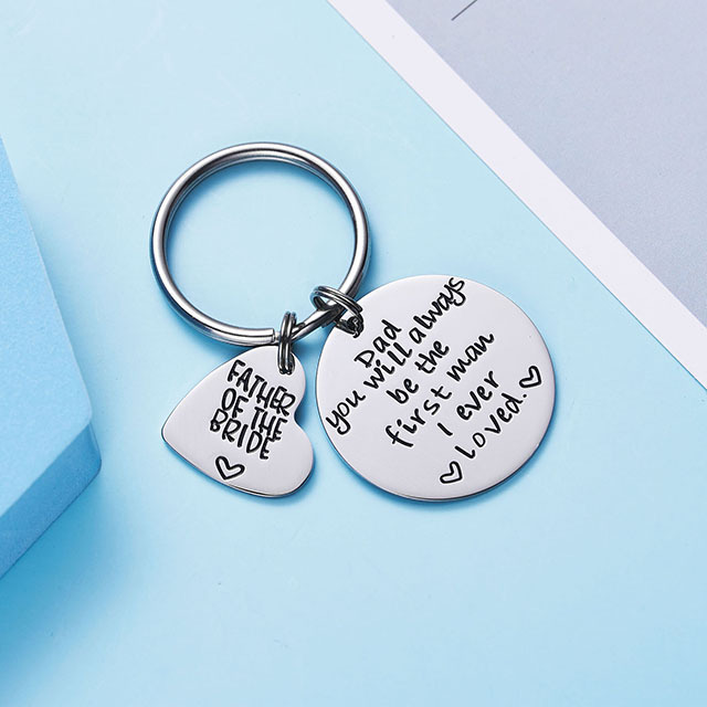 LParkin Father of The Bride Keyring Dad You Will Always Be The First Man I Ever Loved Father of The Bride Gift Wedding Gift