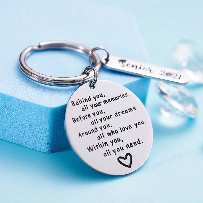College Graduation Gifts 2021 Behind You All Your Memories Birthday Keychain Inspirational Graduates Key Chains