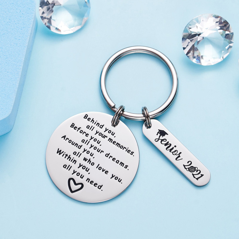 College Graduation Gifts 2021 Behind You All Your Memories Birthday Keychain Inspirational Graduates Key Chains