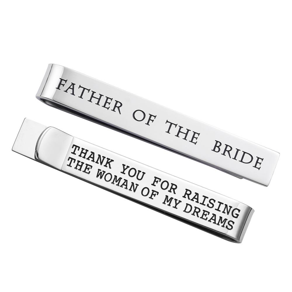 LParkin Father of The Bride Gifts Father of The Groom Gifts Wedding Tie Clips Gifts for Groomsmen from The Bride Stainless Steel Tie Bars