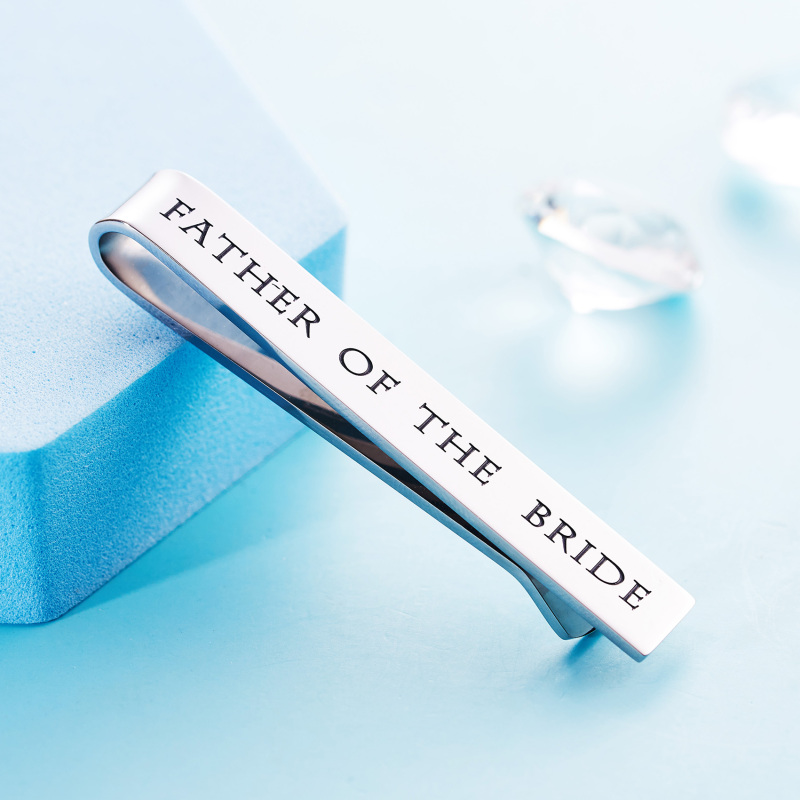 LParkin Father of The Bride Gifts Father of The Groom Gifts Wedding Tie Clips Gifts for Groomsmen from The Bride Stainless Steel Tie Bars