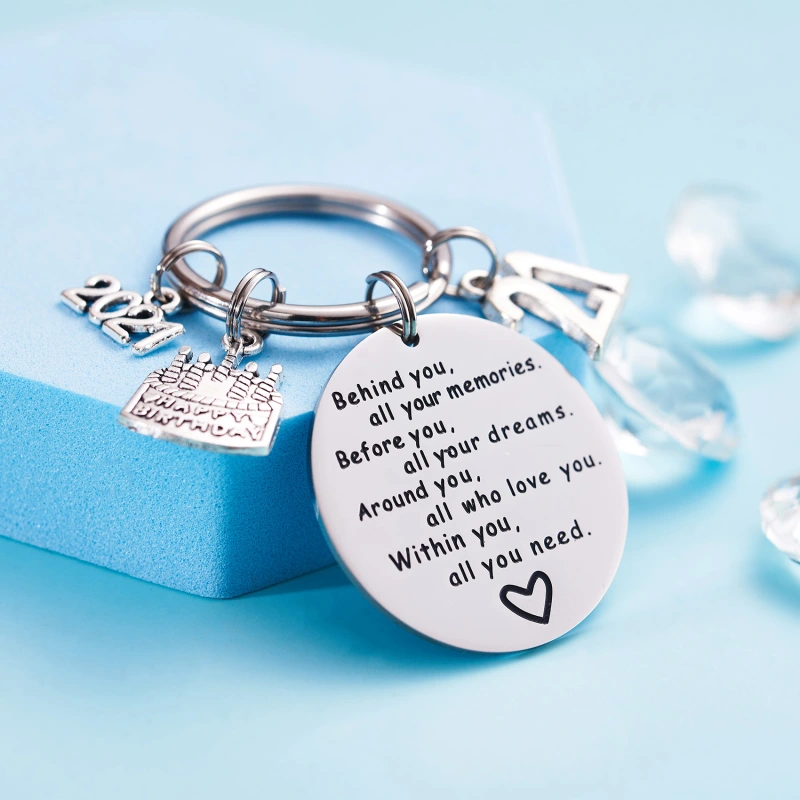 College Graduation Gifts 2021 Behind You All Your Memories Birthday Keychain Inspirational Graduates Key Chains