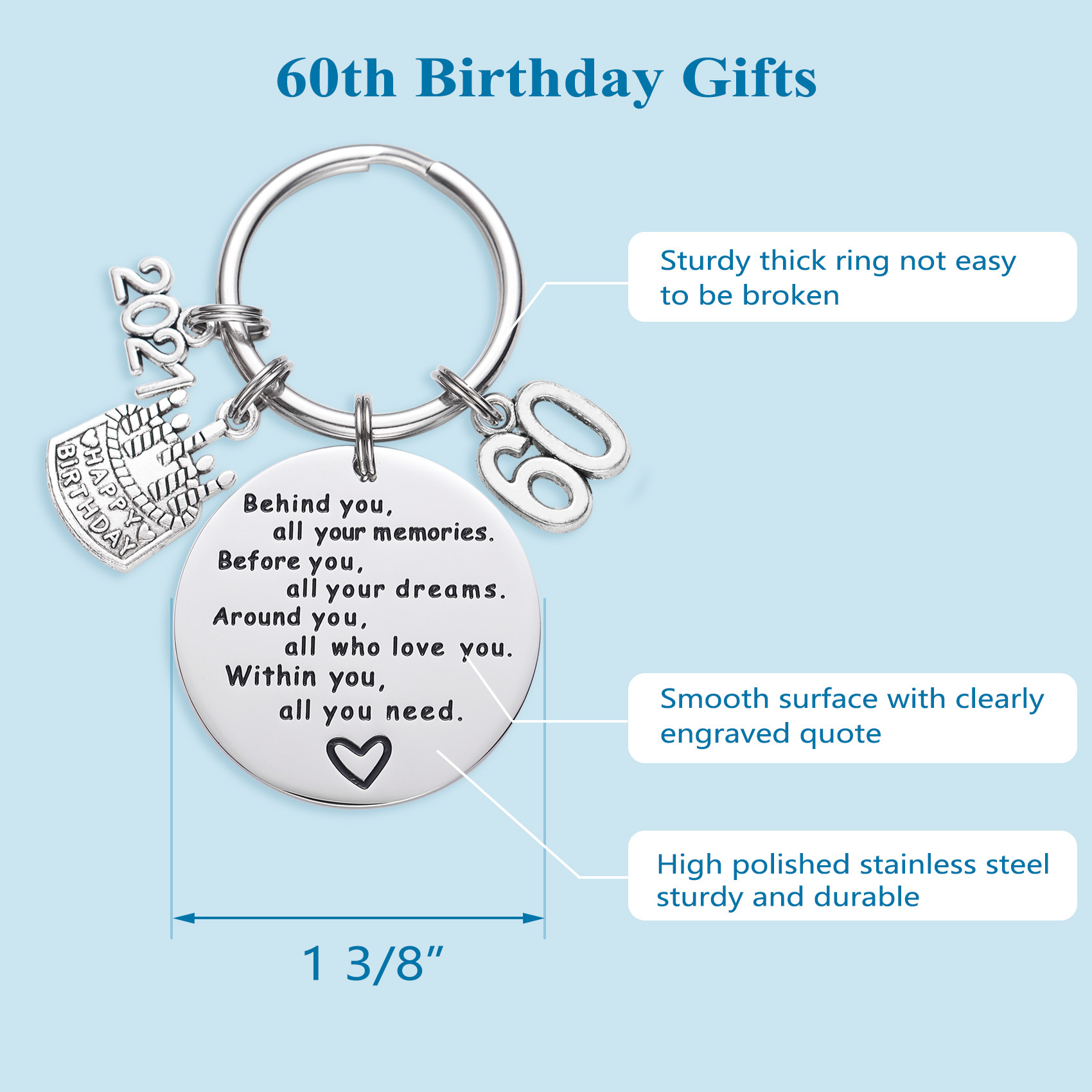 College Graduation Gifts 2021 Behind You All Your Memories Birthday Keychain Inspirational Graduates Key Chains