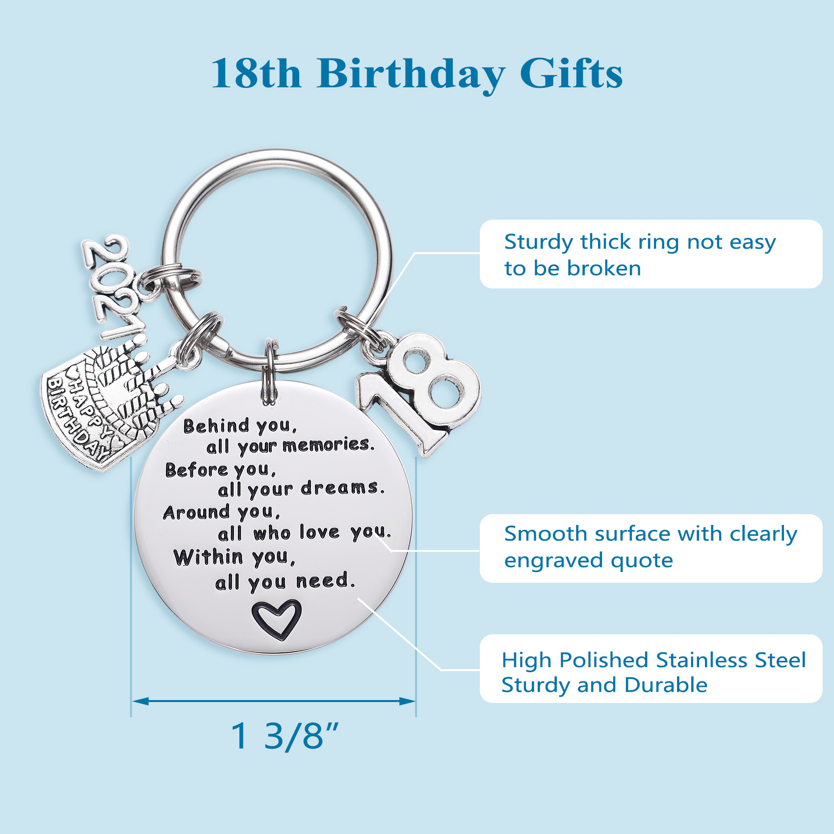 College Graduation Gifts 2021 Behind You All Your Memories Birthday Keychain Inspirational Graduates Key Chains