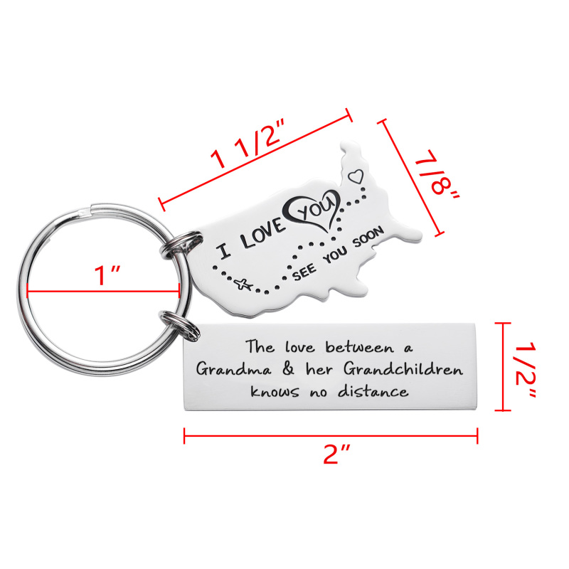 The Love Between a Grandma &amp; Her Grandchildren Knows No Distance Keychain