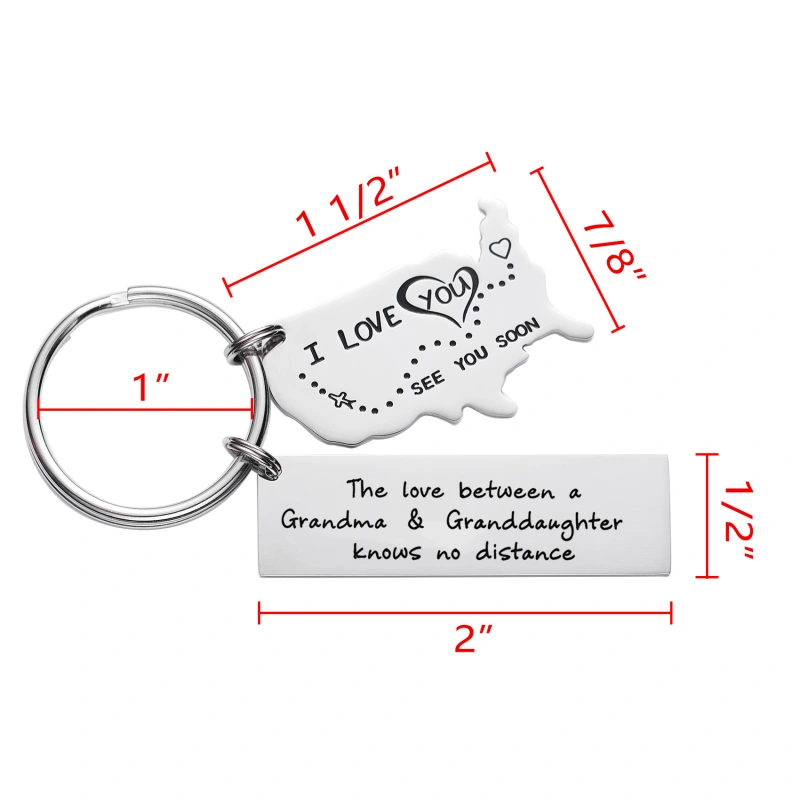 The Love Between a Grandma & Her Grandchildren Knows No Distance Keychain