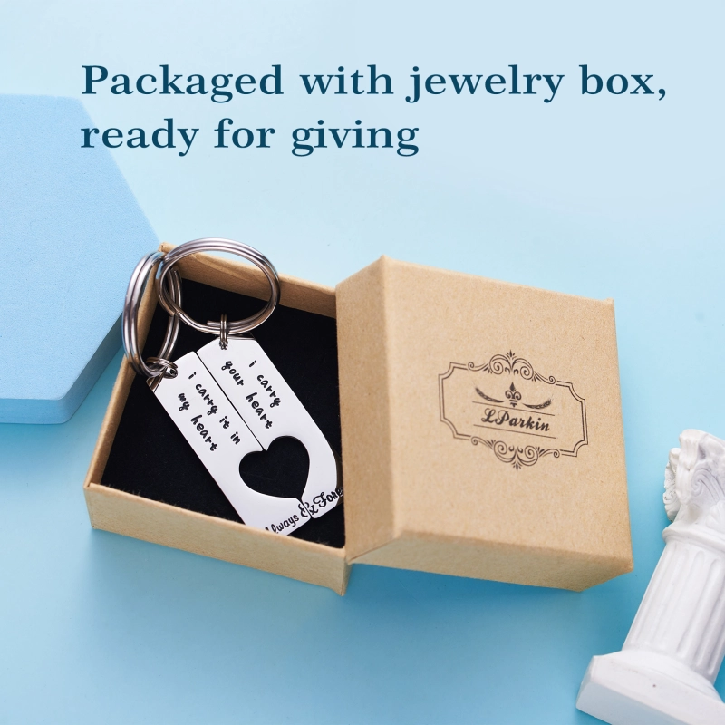 Long Distance Keychain Set Best Friend Long Distance Friendship Relationship Boyfriend Girlfriend Gift Polished Finish