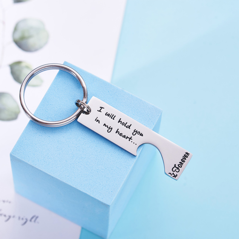 Long Distance Keychain Set Best Friend Long Distance Friendship Relationship Boyfriend Girlfriend Gift Polished Finish