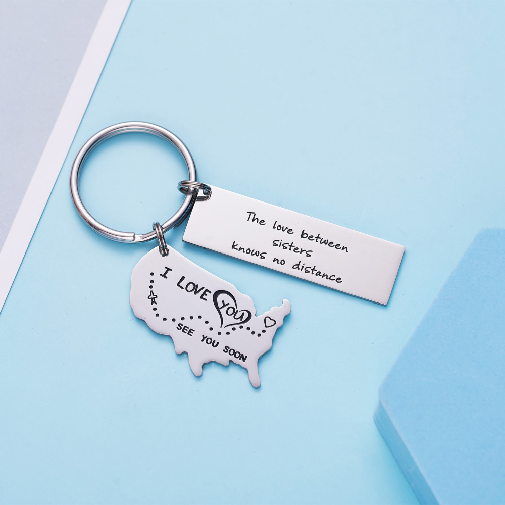 The Love Between a Grandma & Her Grandchildren Knows No Distance Keychain