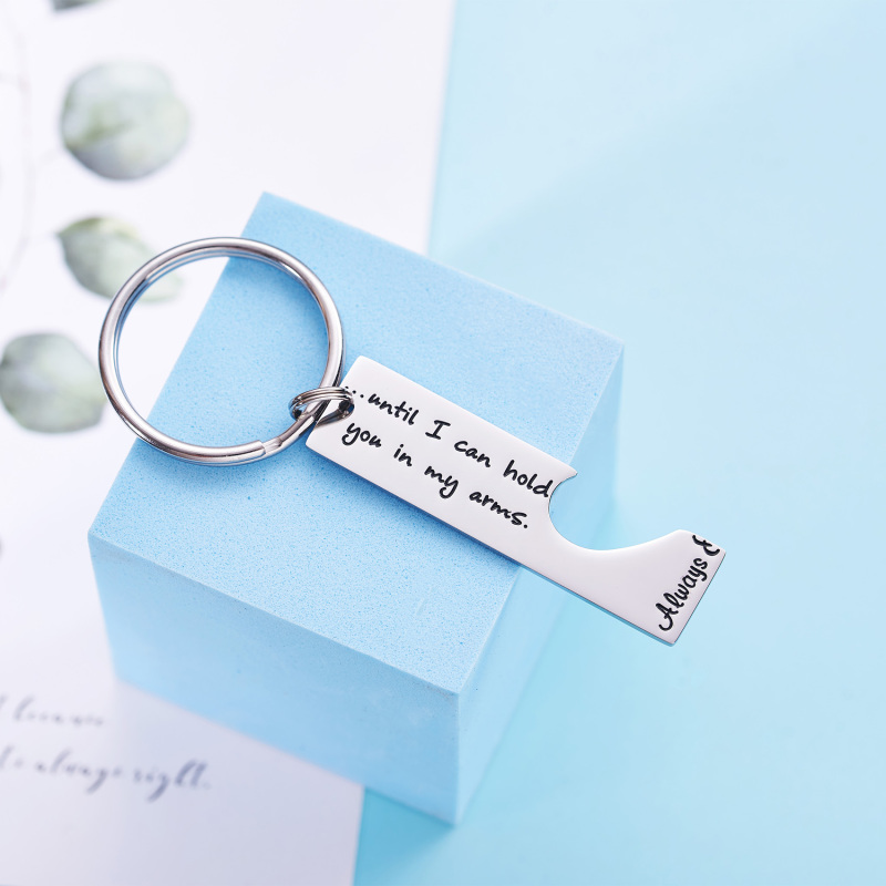 Long Distance Keychain Set Best Friend Long Distance Friendship Relationship Boyfriend Girlfriend Gift Polished Finish