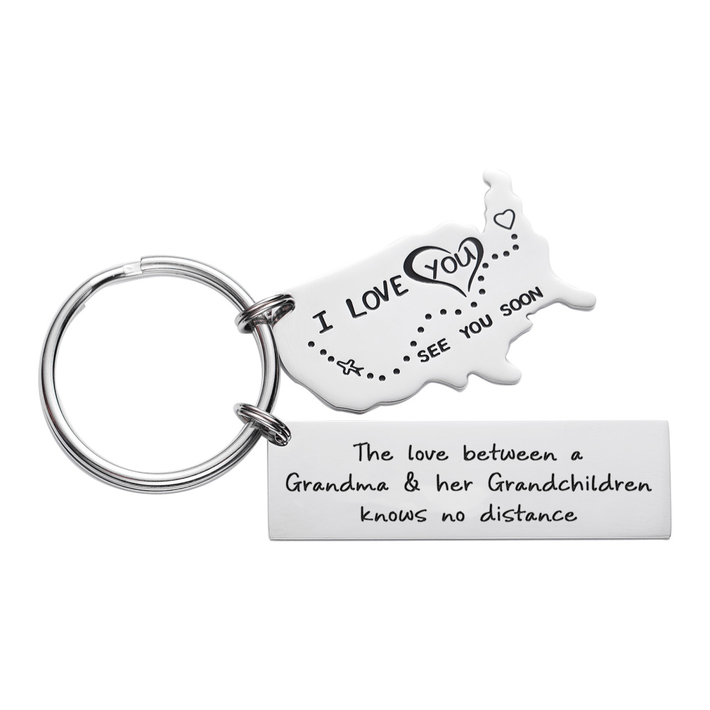 The Love Between a Grandma & Her Grandchildren Knows No Distance Keychain
