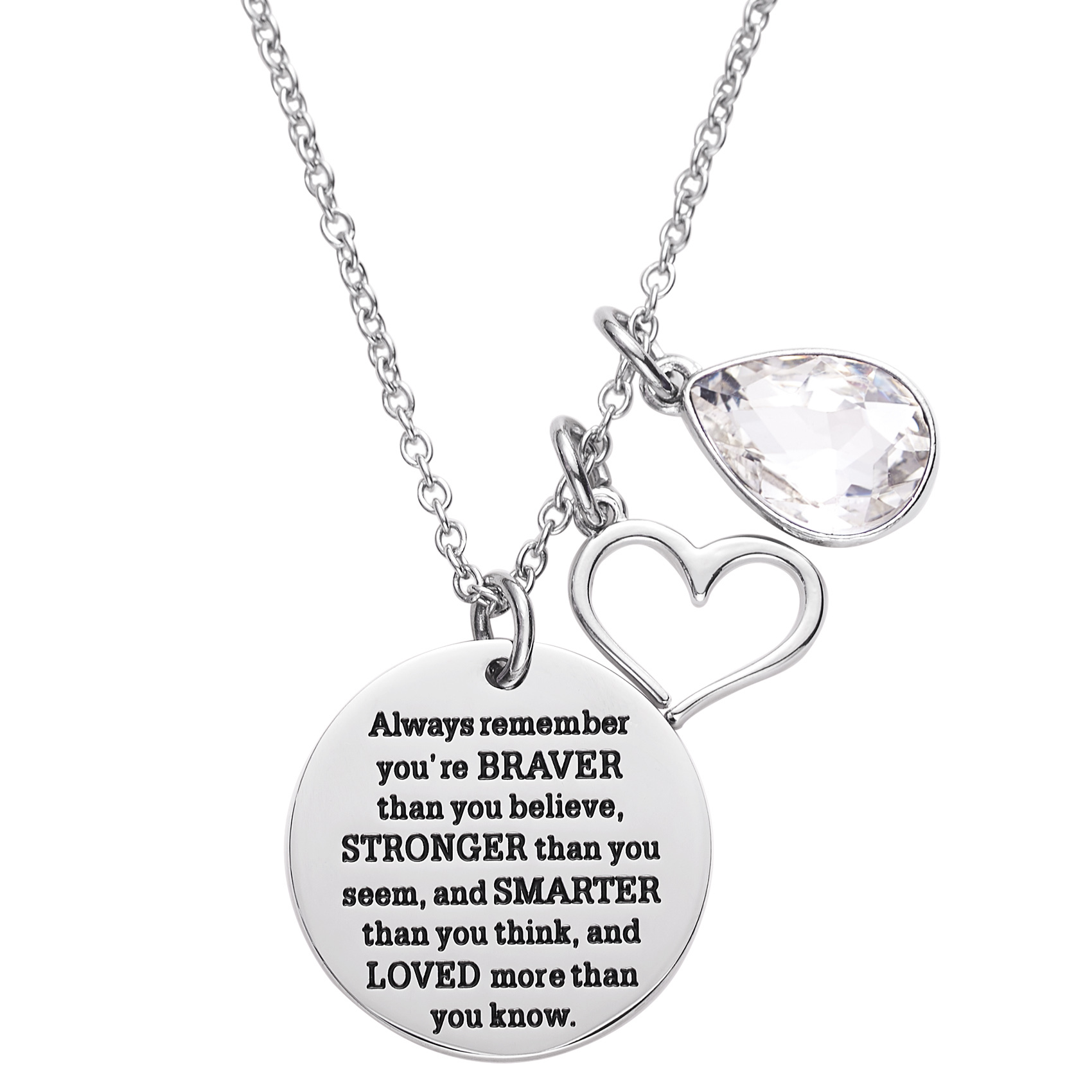 LParkin You are Braver Than You Believe Awareness Necklace Birthstone Graduation Gift Best Friend Encouragement Gifts …