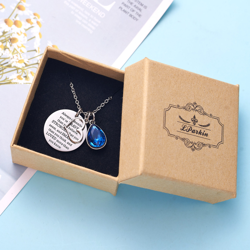 LParkin You are Braver Than You Believe Awareness Necklace Birthstone Graduation Gift Best Friend Encouragement Gifts …