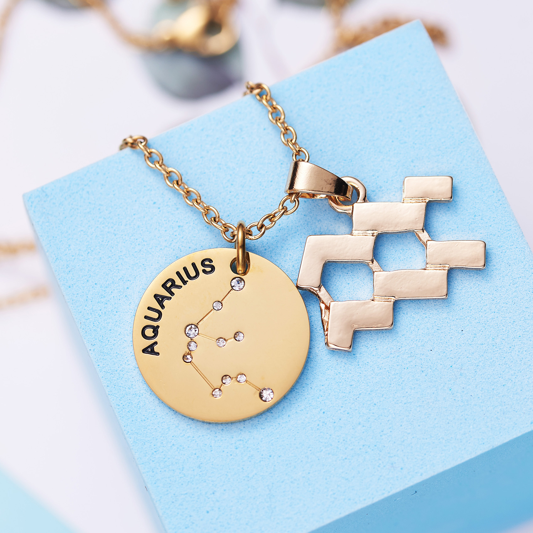 LParkin 12 Constellation Astrology Necklaces Zodiac Gifts Dainty Horoscope Gold Plated Necklace for Women Men Gift Jewelry