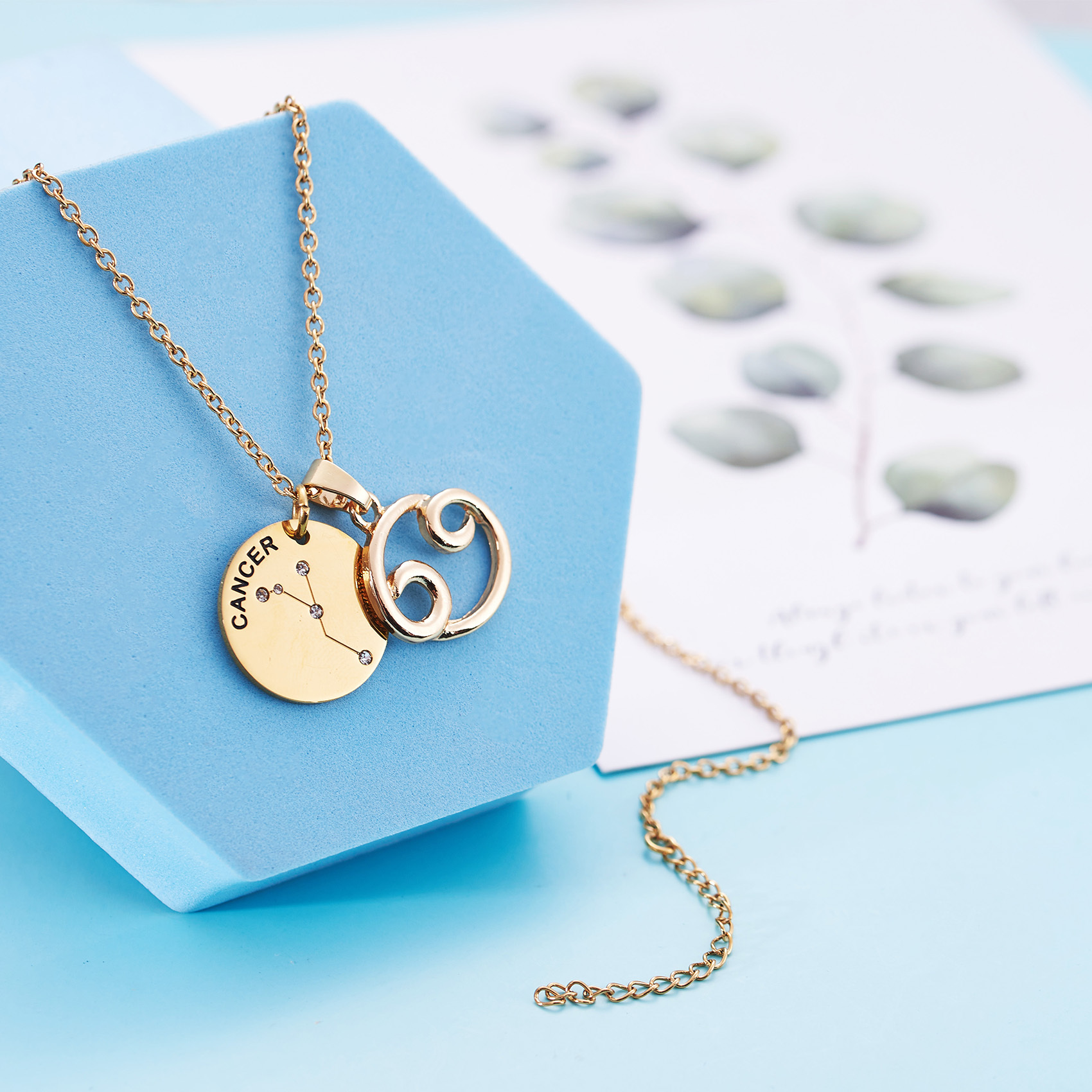 LParkin 12 Constellation Astrology Necklaces Zodiac Gifts Dainty Horoscope Gold Plated Necklace for Women Men Gift Jewelry
