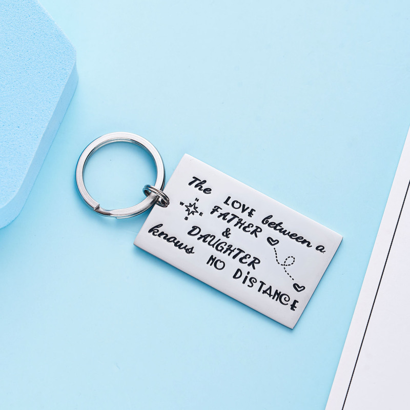 LParkin Father Daughter Long Distance Keychain Gifts - The Love Between Father Daughter Knows No Distance Keychains Keyring Gift Father