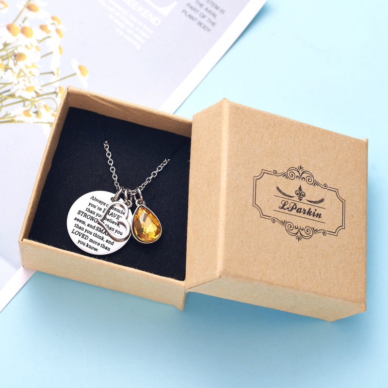 LParkin You are Braver Than You Believe Awareness Necklace Birthstone Graduation Gift Best Friend Encouragement Gifts …
