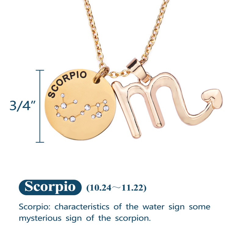 LParkin 12 Constellation Astrology Necklaces Zodiac Gifts Dainty Horoscope Gold Plated Necklace for Women Men Gift Jewelry