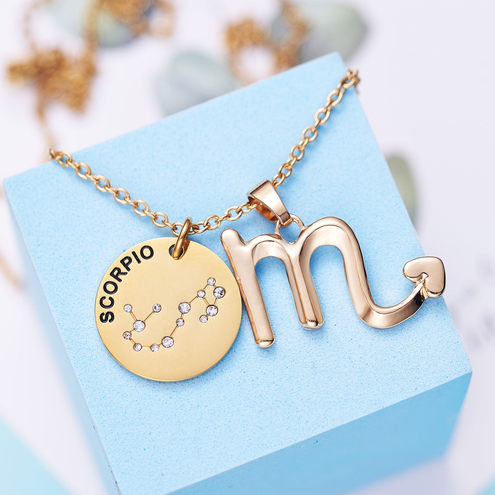 LParkin 12 Constellation Astrology Necklaces Zodiac Gifts Dainty Horoscope Gold Plated Necklace for Women Men Gift Jewelry